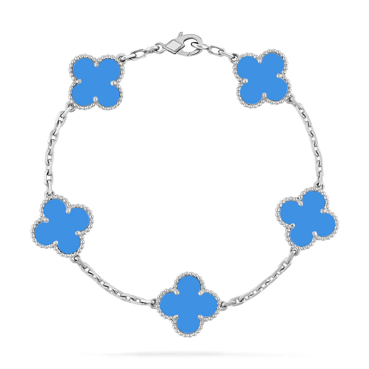 [Aetheris]GLÜCKKLEE-ARMBAND MIT 5 MOTIVEN – BLAUE-ACHAT-KOLLEKTION