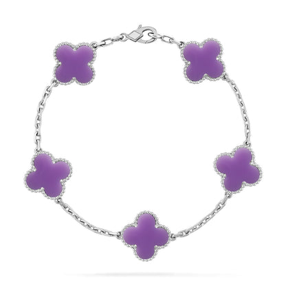 [Aetheris]LUCKY CLOVER 5-MOTIF BRACELET - LAVENDER COLLECTION