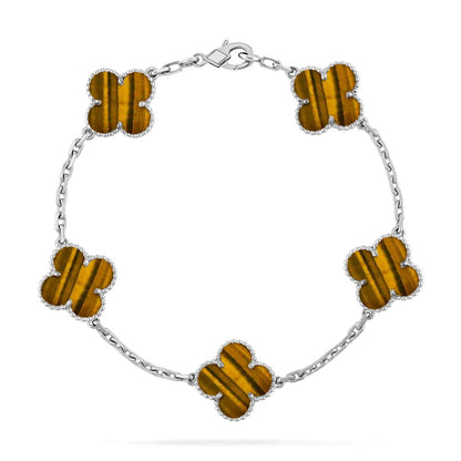[Aetheris]LUCKY CLOVER 5-MOTIV-ARMBAND - TIGERAUGE-KOLLEKTION