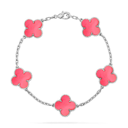 [Aetheris]LUCKY CLOVER 5-MOTIF BRACELET – KOLLEKTION ROSAFARBENES PERLMUTT