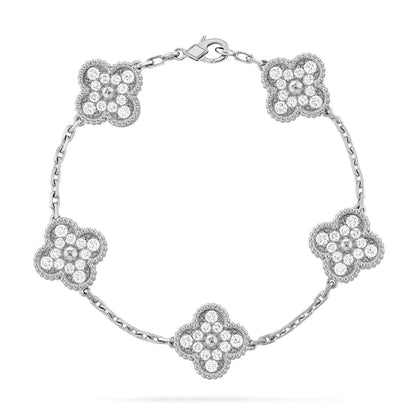 [Aetheris]LUCKY CLOVER 5-MOTIF BRACELET - VOLL-DIAMANT