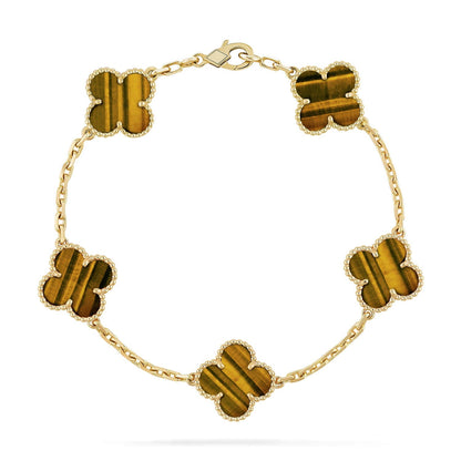 [Aetheris]LUCKY CLOVER 5-MOTIV-ARMBAND - TIGERAUGE-KOLLEKTION