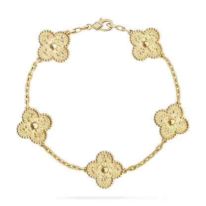 [Aetheris]LUCKY CLOVER 5-MOTIF BRACELET - BRONZING