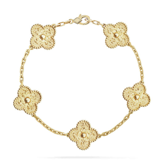 [Aetheris]LUCKY CLOVER 5-MOTIF BRACELET - BRONZING