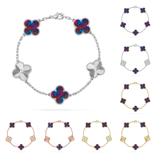 [Aetheris]GLÜCKSKLEE-ARMBAND MIT 5 MOTIVEN - MEHRSTEIN-KOLLEKTION
