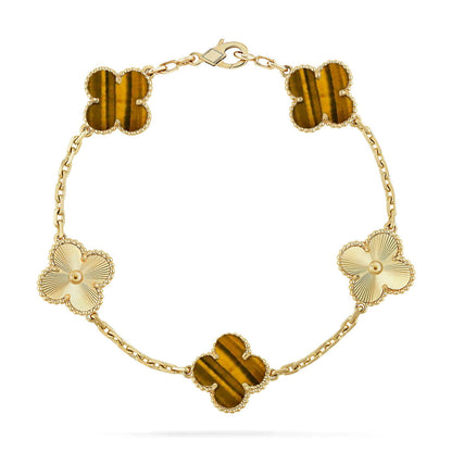 [Aetheris]LUCKY CLOVER 5-MOTIV-ARMBAND - TIGERAUGE-KOLLEKTION