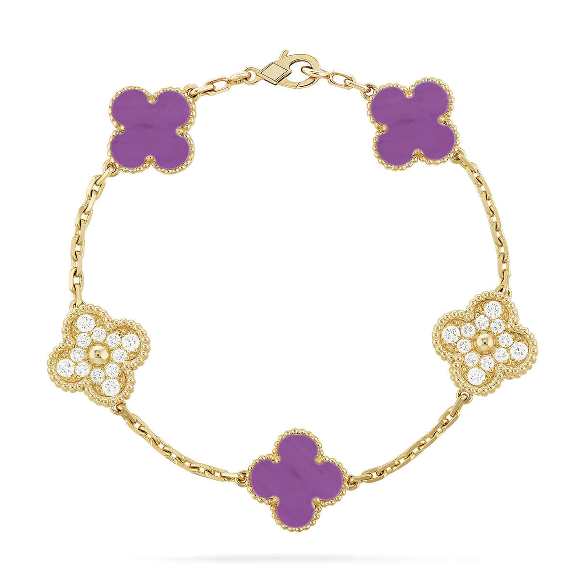 [Aetheris]GLÜCKKLEE-ARMBAND MIT 5 MOTIVEN - VIOLETTE KOLLEKTION