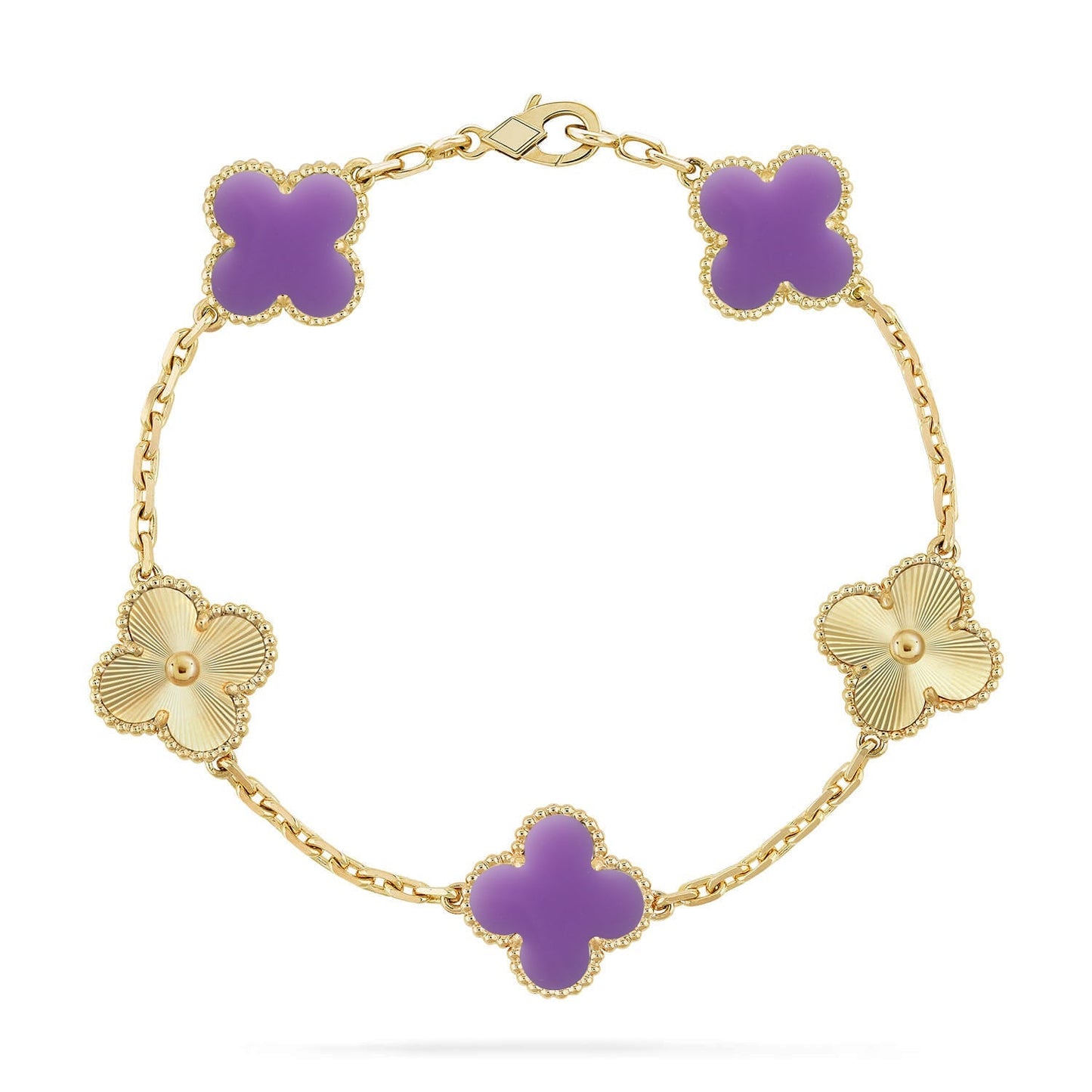 [Aetheris]LUCKY CLOVER 5-MOTIF BRACELET - LAVENDER COLLECTION