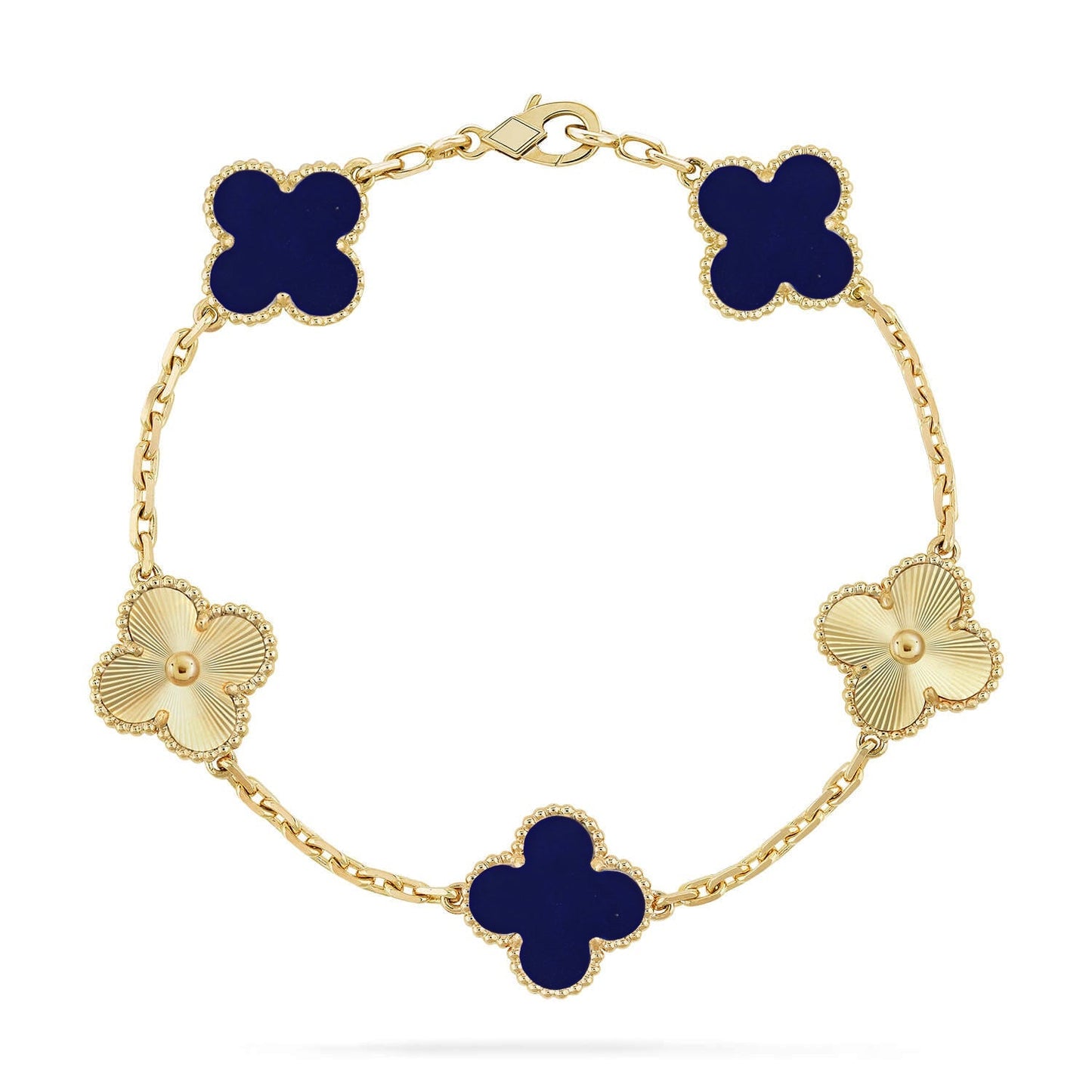 [Aetheris]LUCKY CLOVER 5-MOTIF-ARMBAND – LAPIS-LAZULI-KOLLEKTION