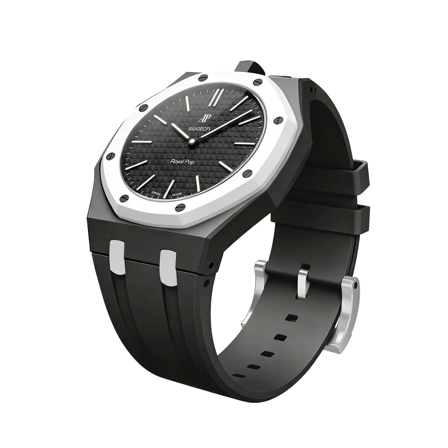[Aetheris]OAK POP EXKLUSIVES SCHWARZ-WEISSES SILIKONARMBAND
