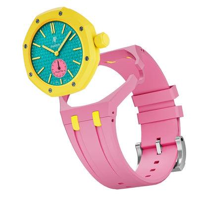 [Aetheris]OAK POP EXCLUSIVE PINK AND YELLOW SILICONE STRAP