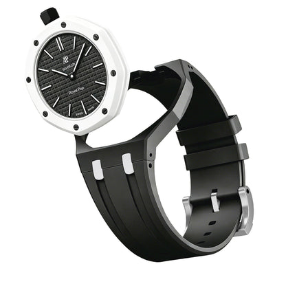 [Aetheris]OAK POP EXKLUSIVES SCHWARZ-WEISSES SILIKONARMBAND