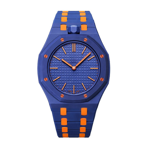 [Aetheris]OAK POP EXKLUSIVES DUNKELBLAU-ORANGE BIOCERAMIC-ARMBAND