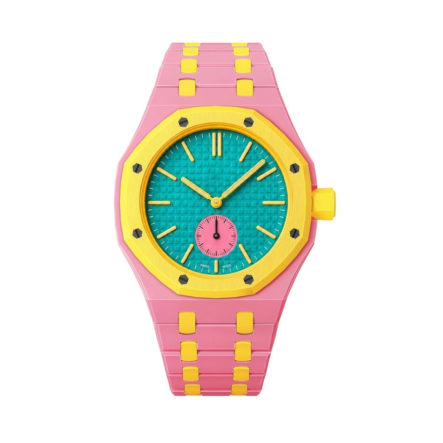 [Aetheris]OAK POP EXCLUSIVE PINK AND YELLOW BIOCERAMIC STRAP