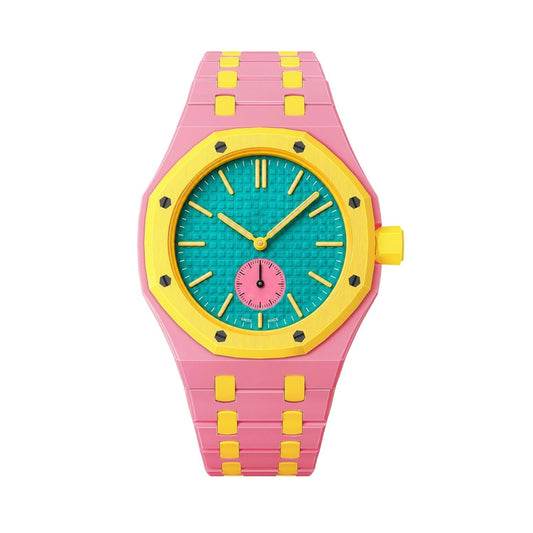 [Aetheris]OAK POP EXCLUSIVE PINK AND YELLOW BIOCERAMIC STRAP