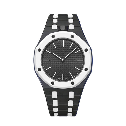 [Aetheris]OAK POP EXCLUSIVE BLACK AND WHITE BIOCERAMIC STRAP