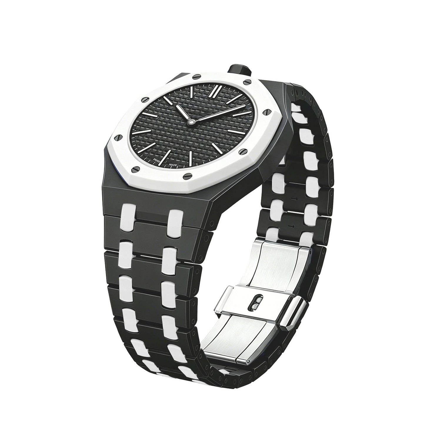 [Aetheris]OAK POP EXKLUSIVES SCHWARZ-WEISSES BIOCERAMIC-ARMBAND