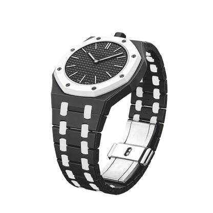 [Aetheris]OAK POP EXKLUSIVES SCHWARZ-WEISSES BIOCERAMIC-ARMBAND