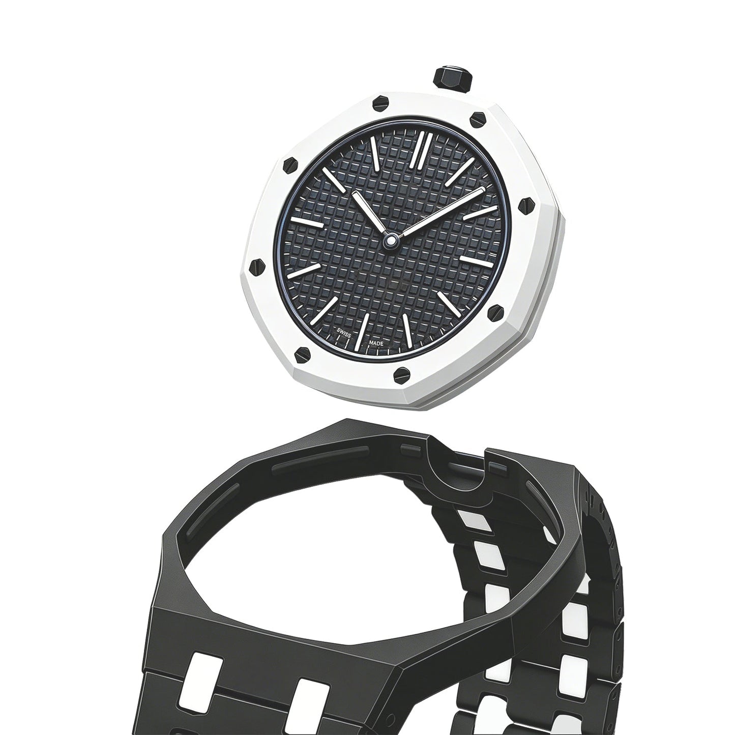 [Aetheris]OAK POP EXKLUSIVES SCHWARZ-WEISSES BIOCERAMIC-ARMBAND