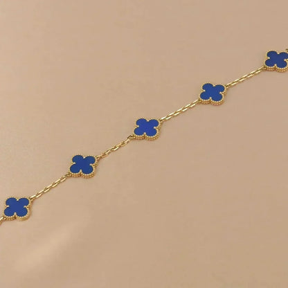 [Aetheris]GLÜCKKLEE-ARMBAND MIT 5 MOTIVEN – BLAUE-ACHAT-KOLLEKTION