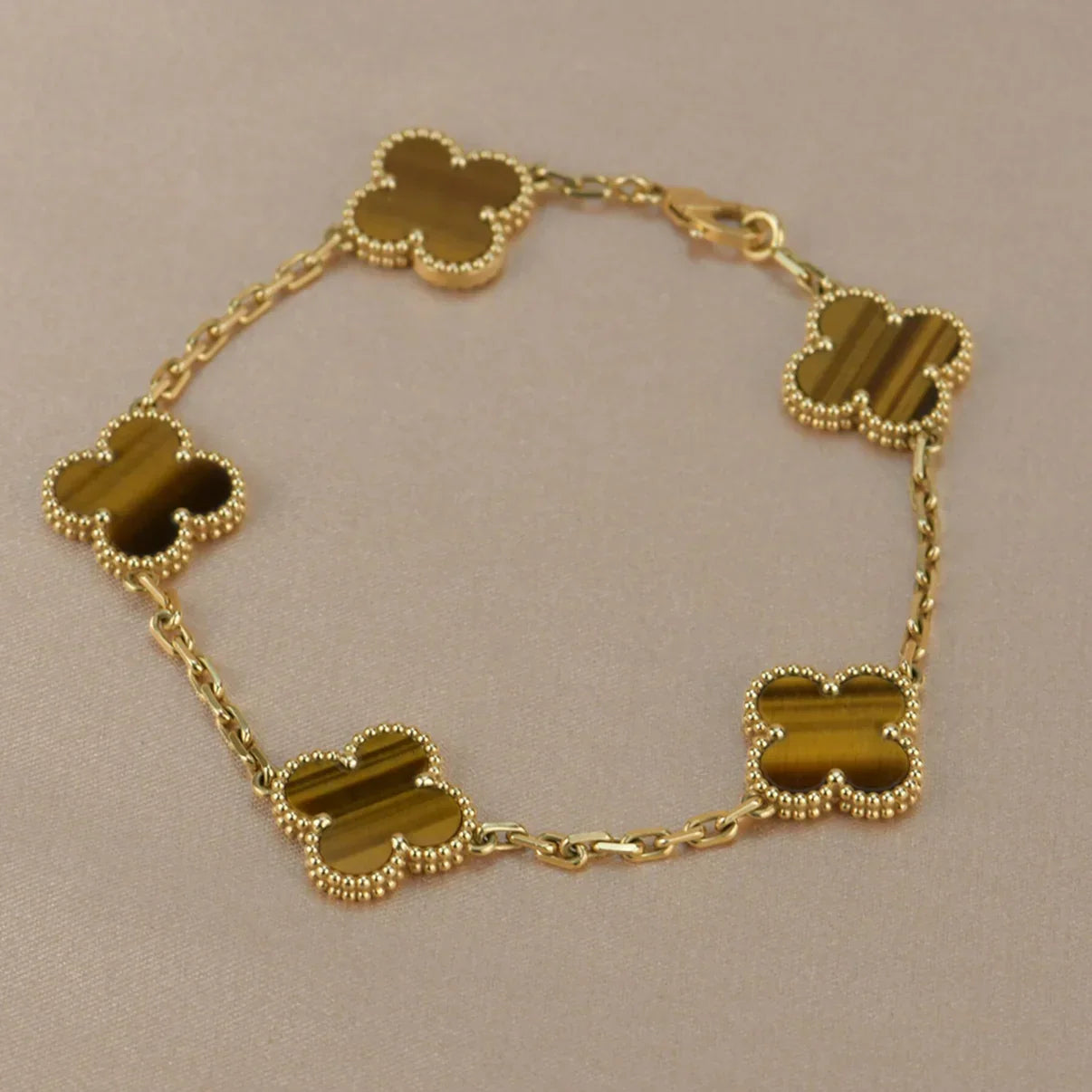 [Aetheris]LUCKY CLOVER 5-MOTIV-ARMBAND - TIGERAUGE-KOLLEKTION