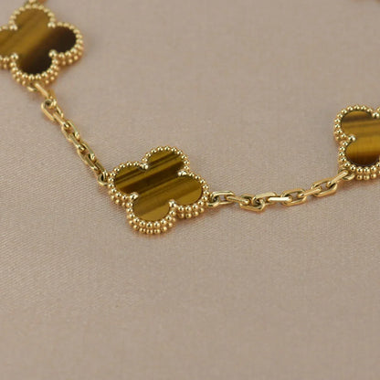 [Aetheris]LUCKY CLOVER 5-MOTIV-ARMBAND - TIGERAUGE-KOLLEKTION
