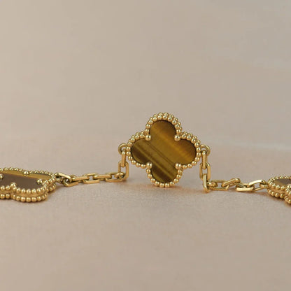 [Aetheris]LUCKY CLOVER 5-MOTIV-ARMBAND - TIGERAUGE-KOLLEKTION