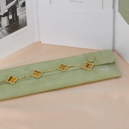 [Aetheris]LUCKY CLOVER 5-MOTIV-ARMBAND - TIGERAUGE-KOLLEKTION