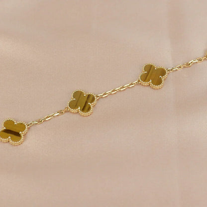 [Aetheris]LUCKY CLOVER 5-MOTIV-ARMBAND - TIGERAUGE-KOLLEKTION