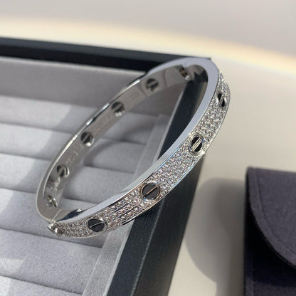 [Aetheris]CLASSIC 6.1MM LOVE BANGLE - DIAMOND PAVÉ & BLACK CERAMIC