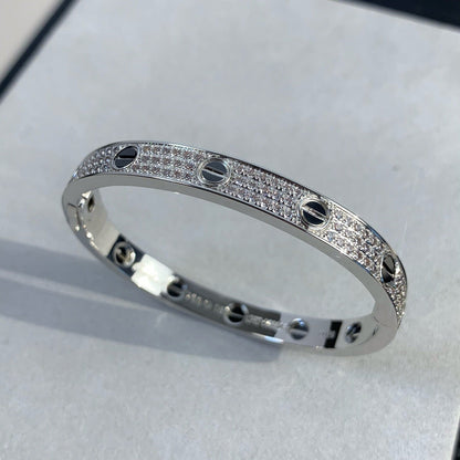 [Aetheris]CLASSIC 6.1MM LOVE BANGLE - DIAMOND PAVÉ & BLACK CERAMIC