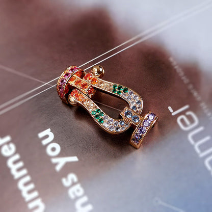 [Aetheris]FORCE LARGE HORSESHOE COLORED DIAMOND BRACELET - ROSE GOLD