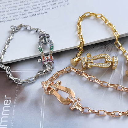 [Aetheris]FORCE LARGE HORSESHOE CLASP METAL BRACELET