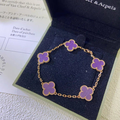 [Aetheris]GLÜCKKLEE-ARMBAND MIT 5 MOTIVEN - VIOLETTE KOLLEKTION