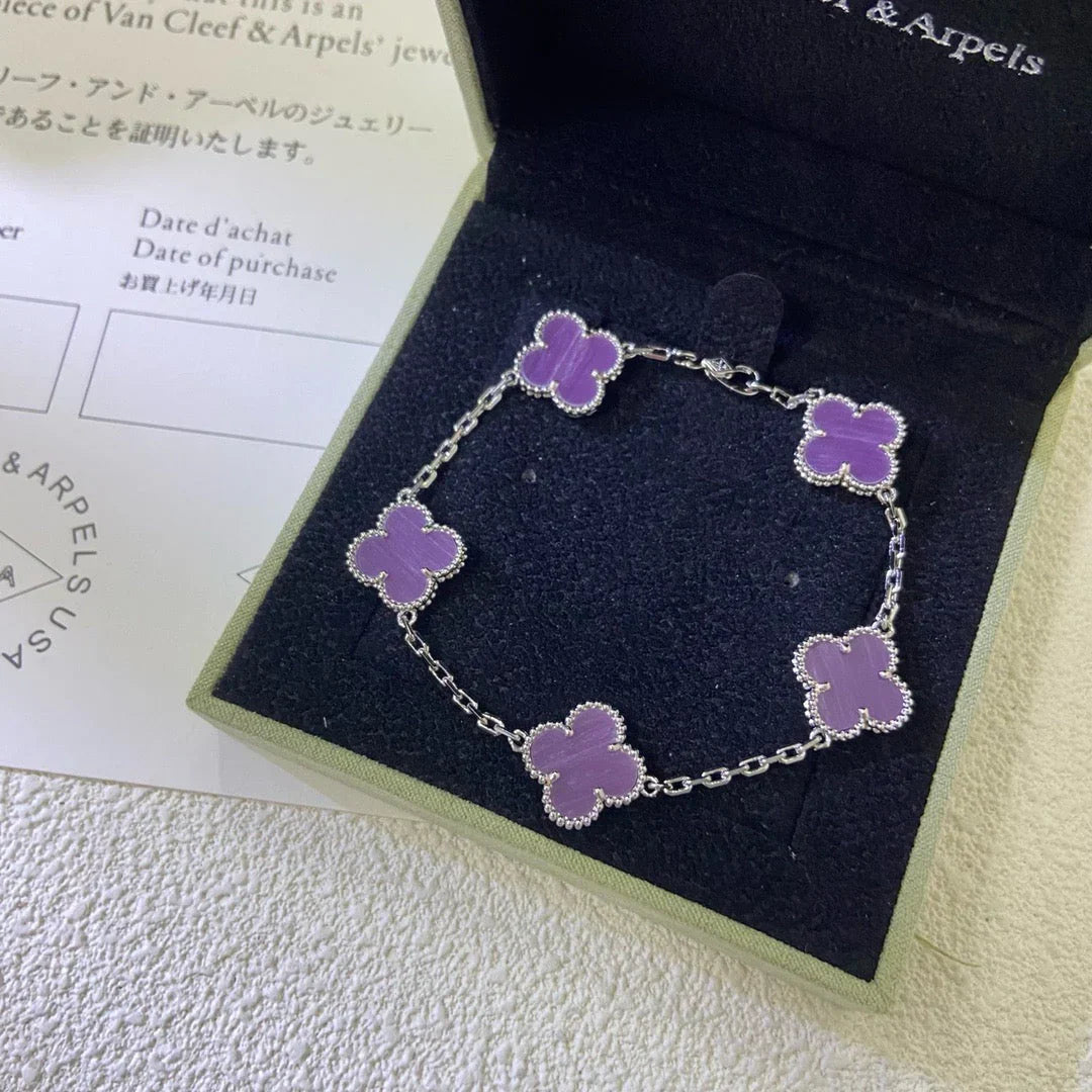 [Aetheris]GLÜCKKLEE-ARMBAND MIT 5 MOTIVEN - VIOLETTE KOLLEKTION