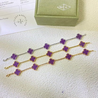 [Aetheris]GLÜCKKLEE-ARMBAND MIT 5 MOTIVEN - VIOLETTE KOLLEKTION