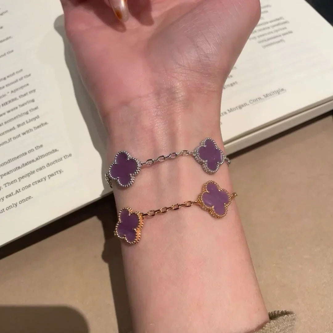 [Aetheris]GLÜCKKLEE-ARMBAND MIT 5 MOTIVEN - VIOLETTE KOLLEKTION