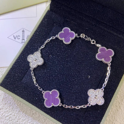 [Aetheris]GLÜCKKLEE-ARMBAND MIT 5 MOTIVEN - VIOLETTE KOLLEKTION
