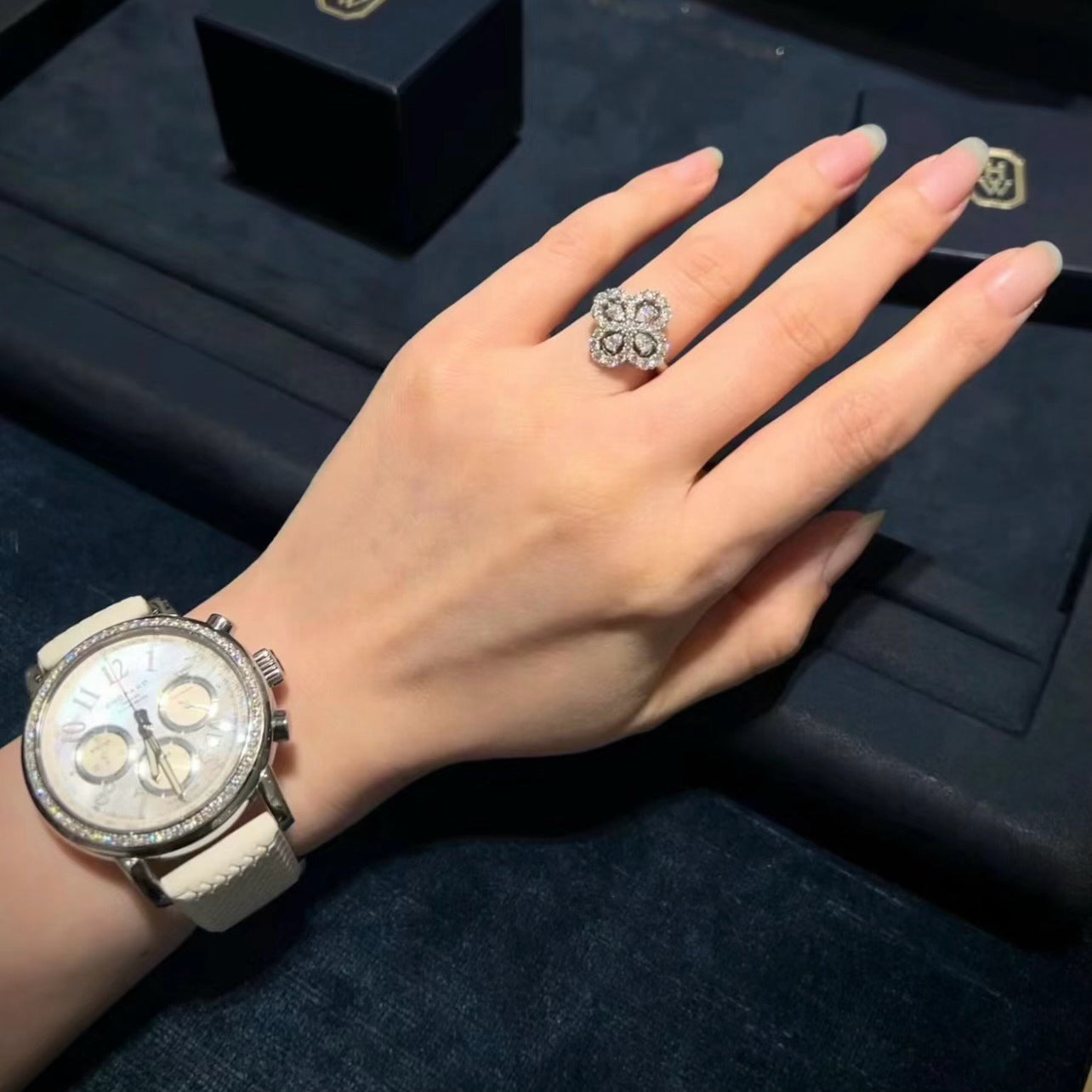 [Aetheris]LOOP RING FULL MOTIF DIAMOND 16MM SILVE