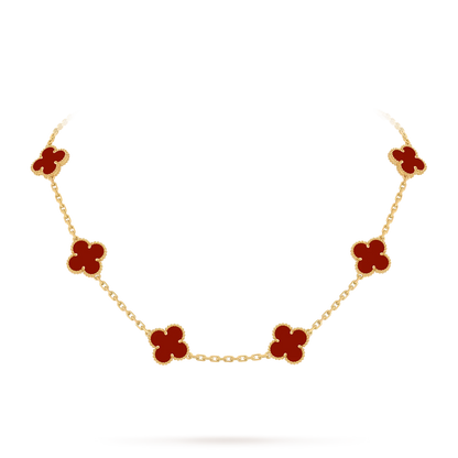 [Aetheris]KLASSISCHE GLÜCKS-KLEE-HALSKETTE MIT 10 MOTIVEN AUS DER GOLD-KOLLEKTION