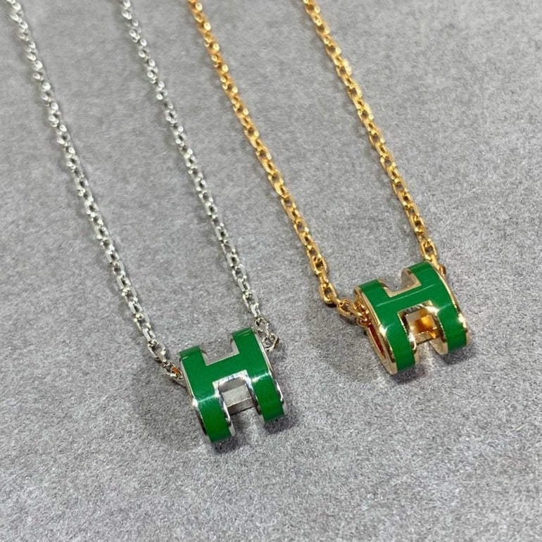 [Aetheris]POP H GRÜNE HALSKEKETTE SILBER UND GOLD