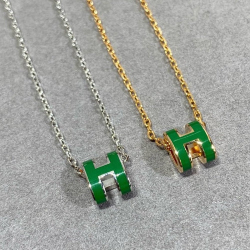 [Aetheris]POP H GRÜNE HALSKEKETTE SILBER UND GOLD
