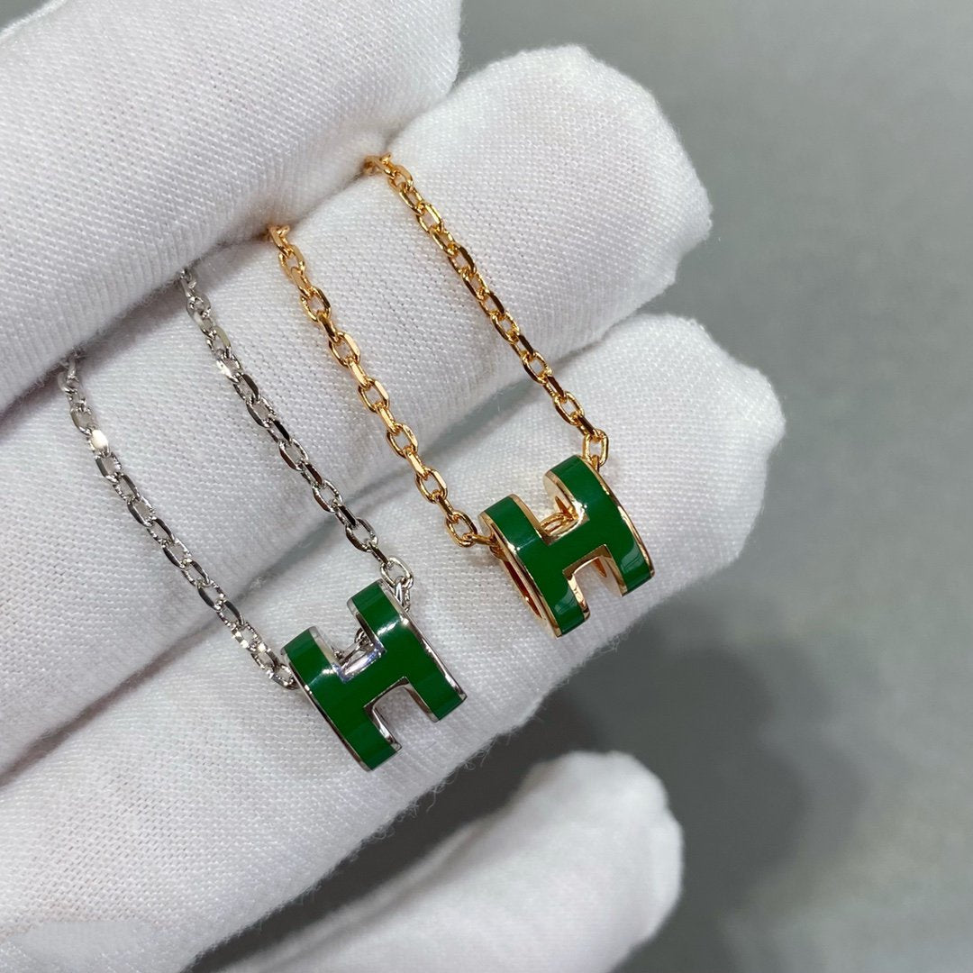 [Aetheris]POP H GRÜNE HALSKEKETTE SILBER UND GOLD