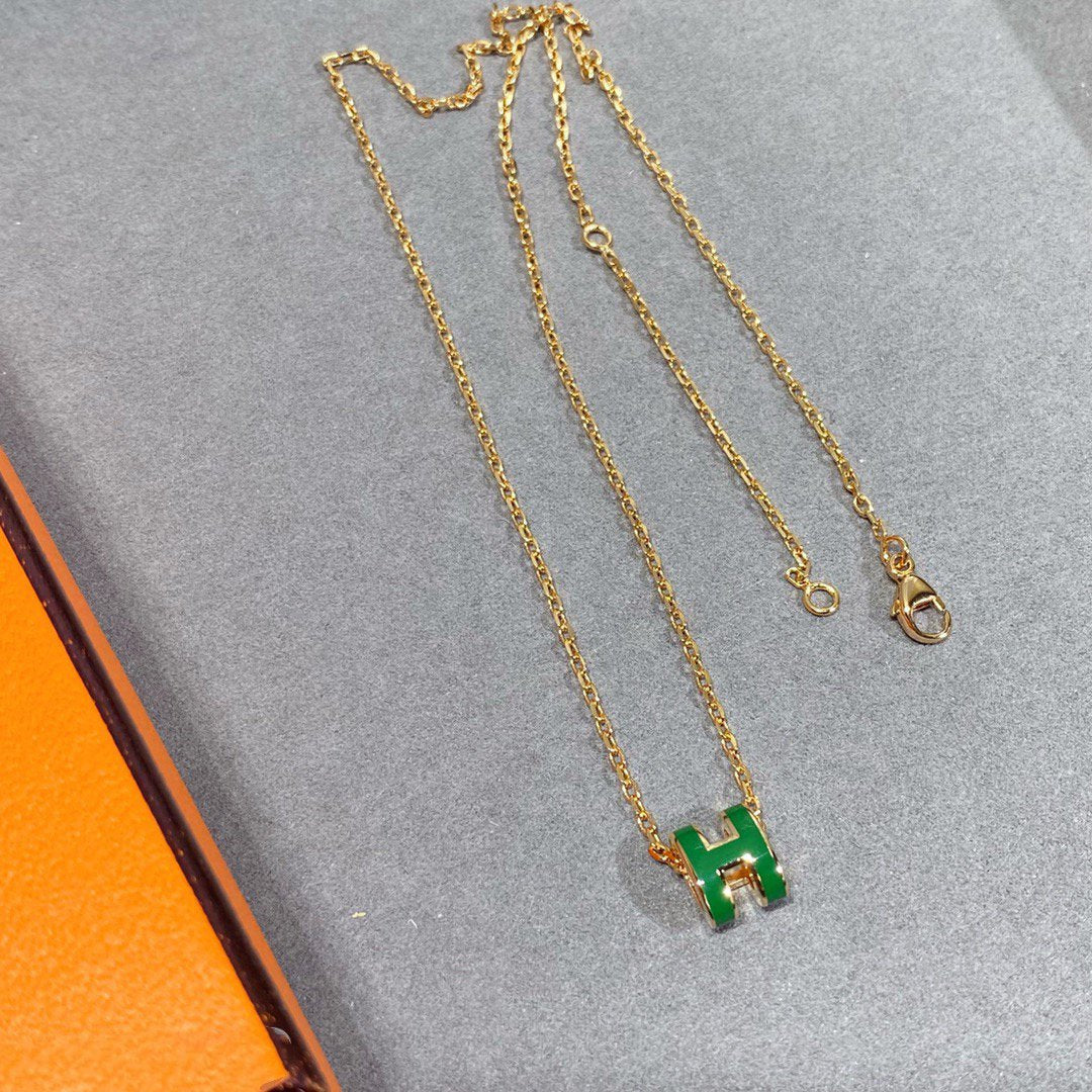 [Aetheris]POP H GRÜNE HALSKEKETTE SILBER UND GOLD