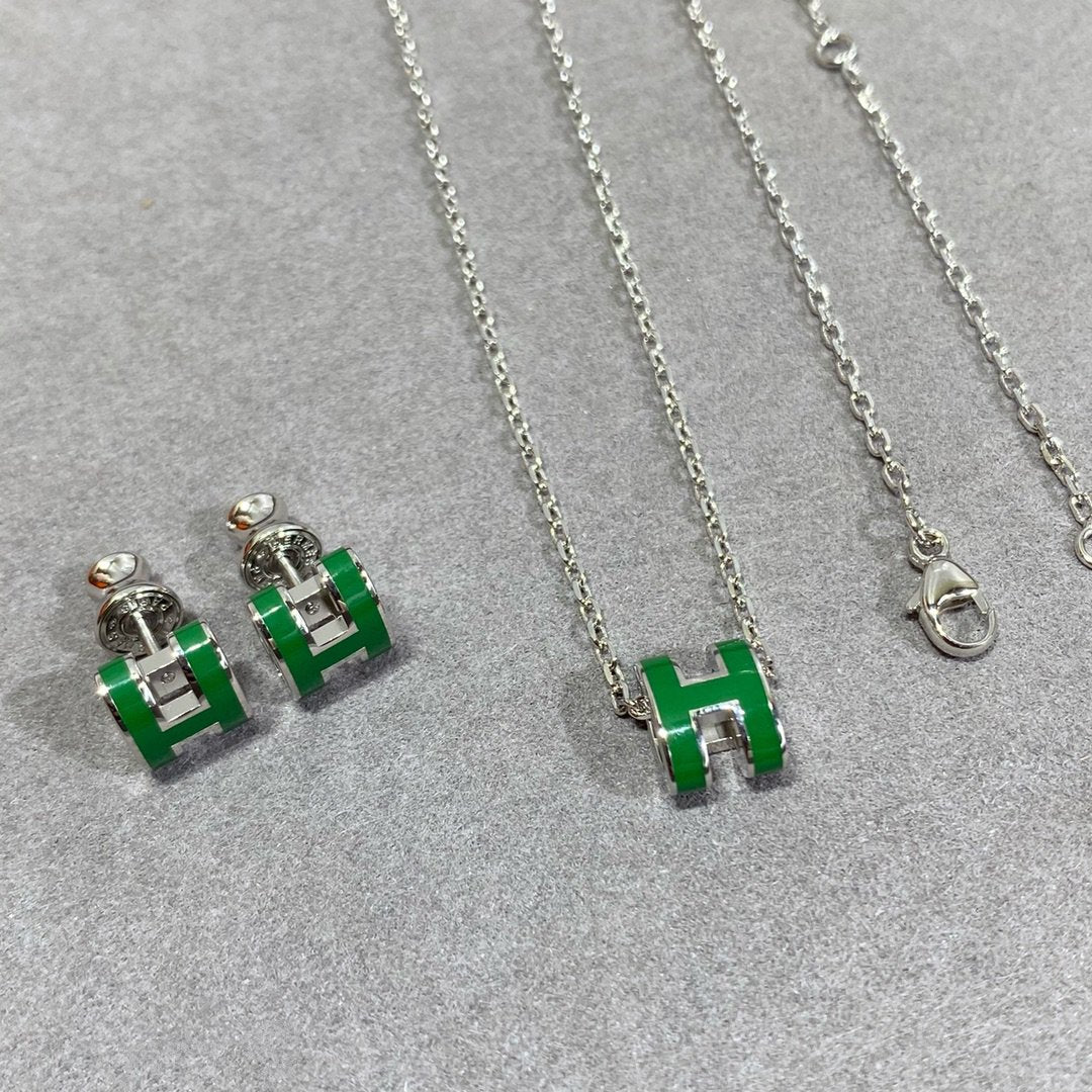 [Aetheris]POP H GRÜNE HALSKEKETTE SILBER UND GOLD