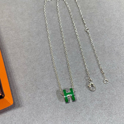 [Aetheris]POP H GRÜNE HALSKEKETTE SILBER UND GOLD