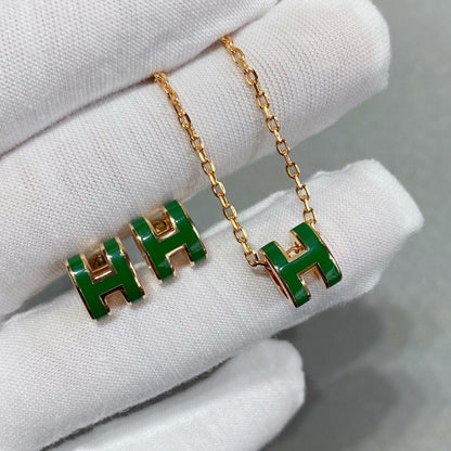 [Aetheris]POP H GRÜNE HALSKEKETTE SILBER UND GOLD