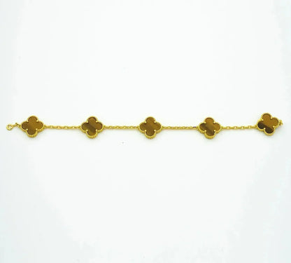 [Aetheris]LUCKY CLOVER 5-MOTIV-ARMBAND - TIGERAUGE-KOLLEKTION