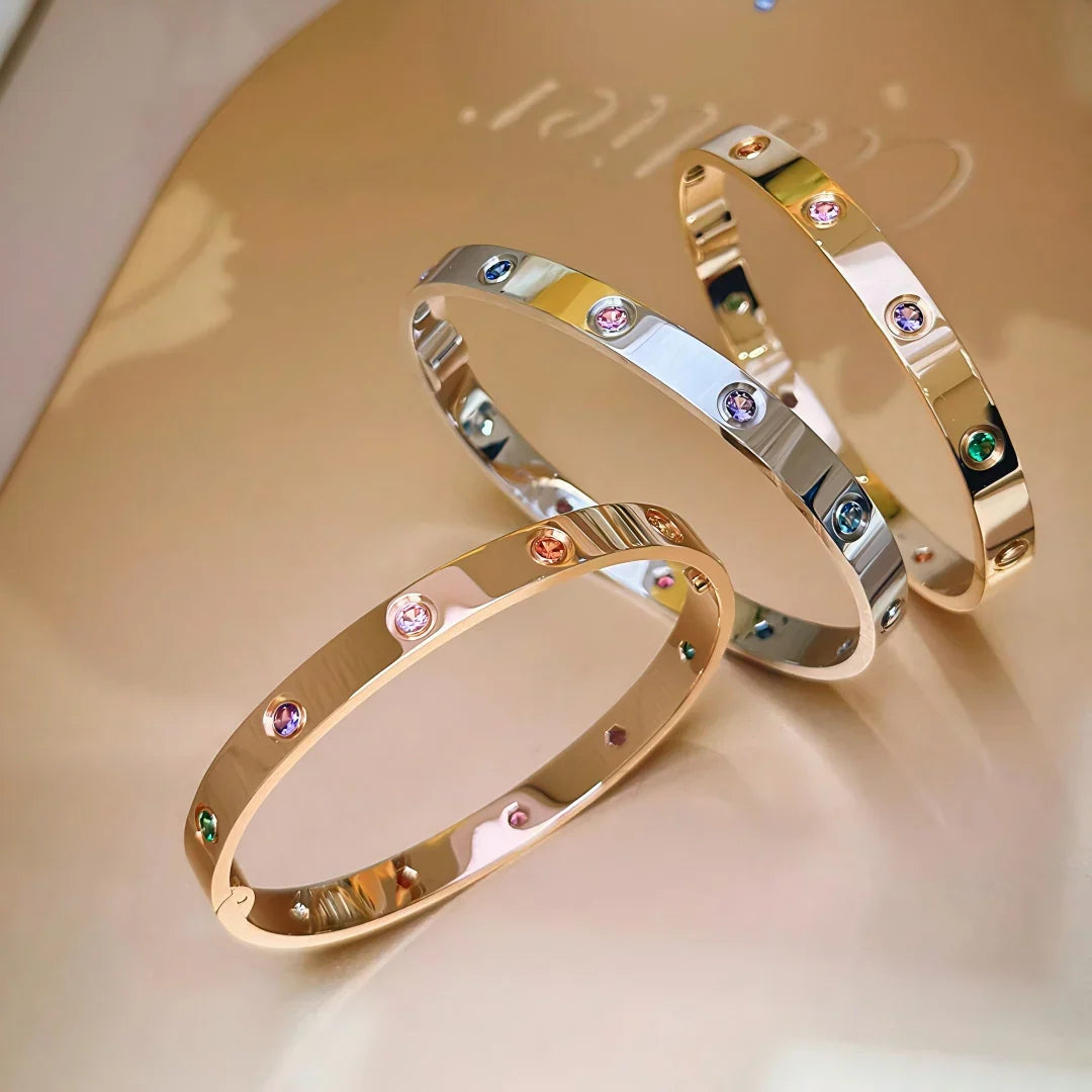 [Aetheris]CLASSIC 6.1MM LOVE BRACELET 10-DIAMOND MULTICOLOR