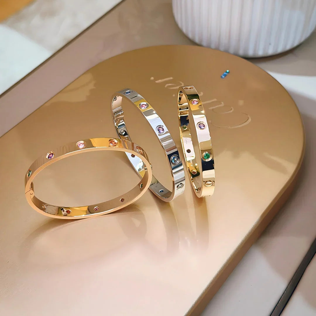 [Aetheris]CLASSIC 6.1MM LOVE BRACELET 10-DIAMOND MULTICOLOR